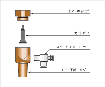 ナット付下部電極組合せ参考図、エアータイプ